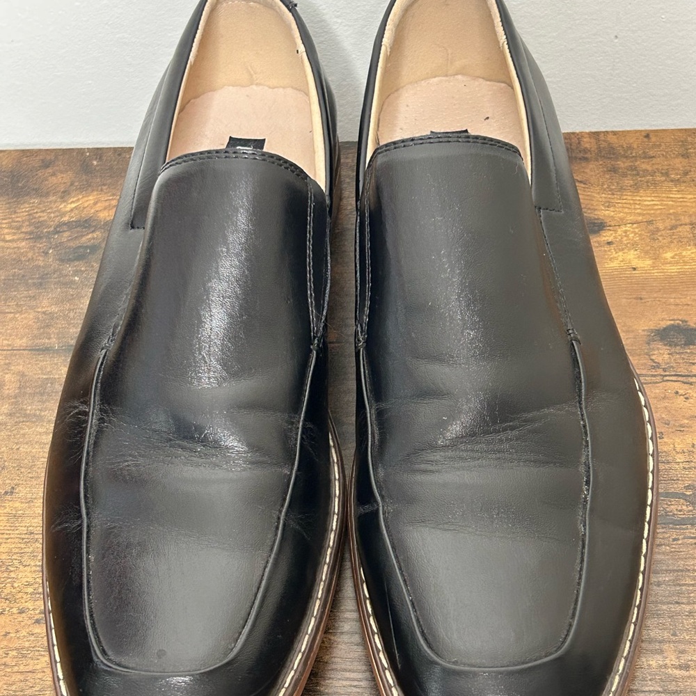 Men's Black Leather Loafers